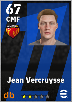 Jean Vercruysse — CMF, OVR 67, MAX 67