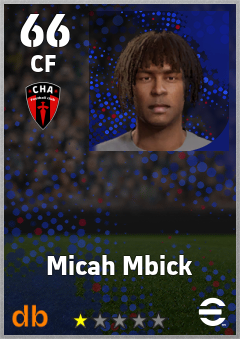 Micah Mbick — CF, OVR 66, MAX 66