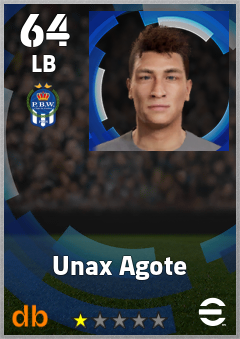 Unax Agote — LB, OVR 64, MAX 64