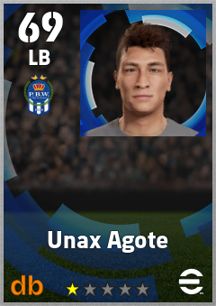 Unax Agote — LB, OVR 69, MAX 69
