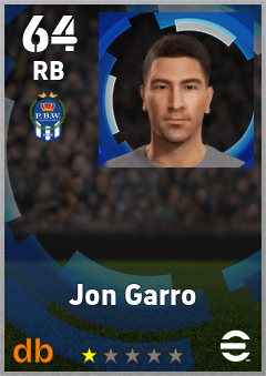 Jon Garro — RB, OVR 64, MAX 64