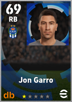 Jon Garro — RB, OVR 69, MAX 69