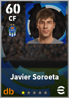Javier Soroeta — CF, OVR 60, MAX 60