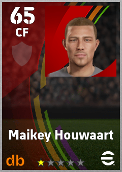 Maikey Houwaart — CF, OVR 65, MAX 65