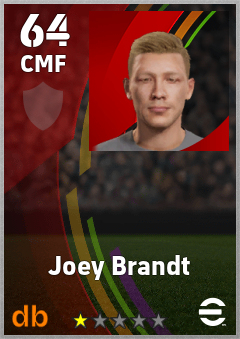 Joey Brandt — CMF, OVR 64, MAX 64