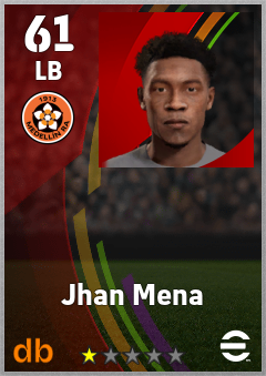 Jhan Mena — LB, OVR 61, MAX 61