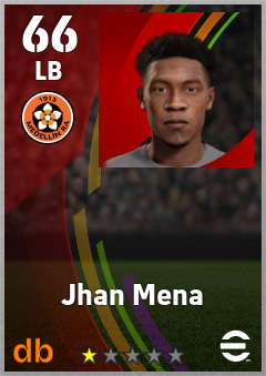 Jhan Mena — LB, OVR 66, MAX 66