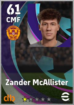Zander McAllister — CMF, OVR 61, MAX 61