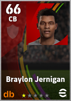 Braylon Jernigan — CB, OVR 66, MAX 66