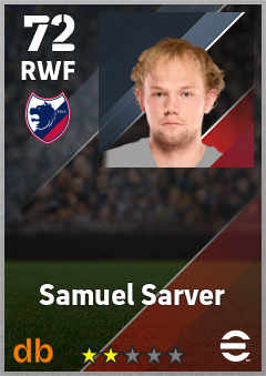 Samuel Sarver — RWF, OVR 72, MAX 72
