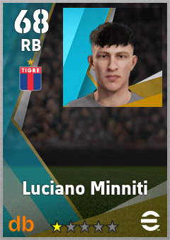 Luciano Minniti — RB, OVR 68, MAX 68