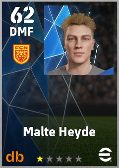 Malte Heyde — DMF, OVR 62, MAX 62