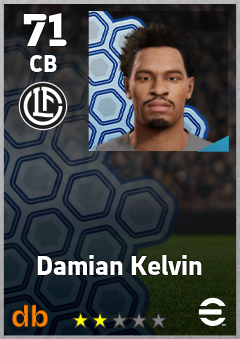 Damian Kelvin — CB, OVR 71, MAX 71