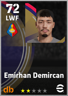 Emirhan Demircan — LWF, OVR 72, MAX 72