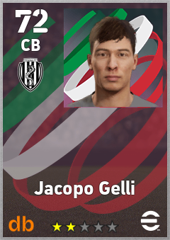 Jacopo Gelli — CB, OVR 72, MAX 72
