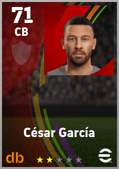 César García — CB, OVR 71, MAX 71