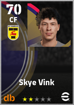 Skye Vink — CF, OVR 70, MAX 70
