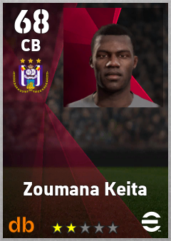 Zoumana Keita — CB, OVR 68, MAX 68