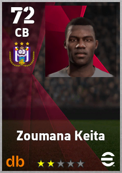 Zoumana Keita — CB, OVR 72, MAX 72