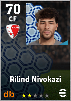 Rilind Nivokazi — CF, OVR 70, MAX 70