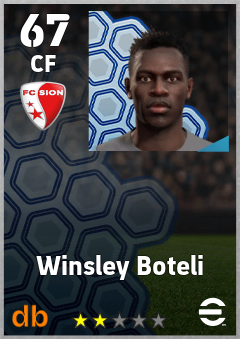 Winsley Boteli — CF, OVR 67, MAX 67