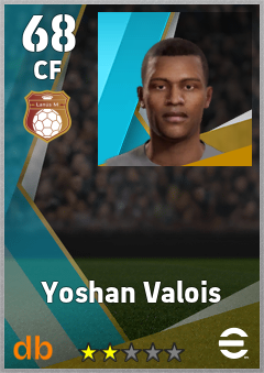 Yoshan Valois — CF, OVR 68, MAX 68