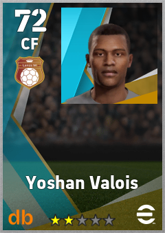 Yoshan Valois — CF, OVR 72, MAX 72