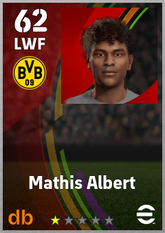 Mathis Albert — LWF, OVR 62, MAX 62