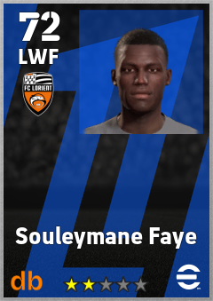 Souleymane Faye — LWF, OVR 72, MAX 72
