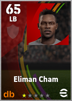 Eliman Cham — LB, OVR 65, MAX 65