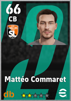 Mattéo Commaret — CB, OVR 66, MAX 66