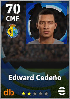 Edward Cedeño — CMF, OVR 70, MAX 70
