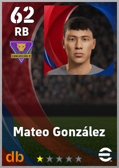 Mateo González — RB, OVR 62, MAX 62