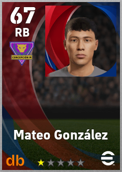 Mateo González — RB, OVR 67, MAX 67