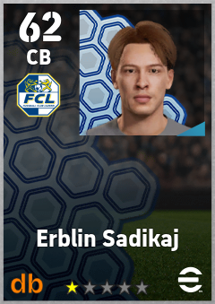 Erblin Sadikaj — CB, OVR 62, MAX 62