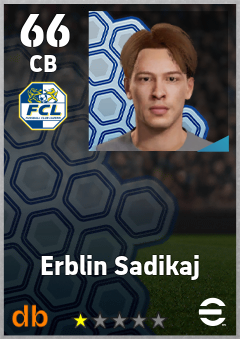 Erblin Sadikaj — CB, OVR 66, MAX 66