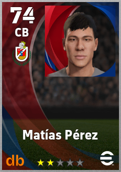 Matías Pérez — CB, OVR 74, MAX 74