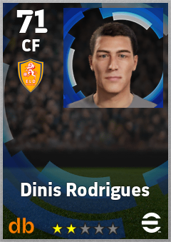 Dinis Rodrigues — CF, OVR 71, MAX 71