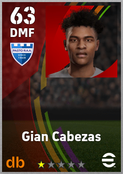 Gian Cabezas — DMF, OVR 63, MAX 63