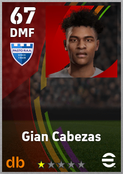 Gian Cabezas — DMF, OVR 67, MAX 67