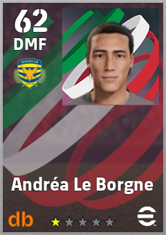 Andréa Le Borgne — DMF, OVR 62, MAX 62