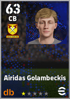 Airidas Golambeckis — CB, OVR 63, MAX 63