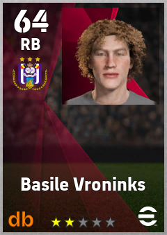 Basile Vroninks — RB, OVR 64, MAX 64