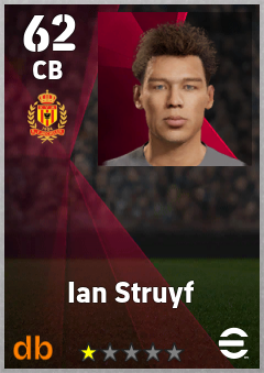Ian Struyf — CB, OVR 62, MAX 62