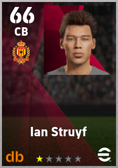 Ian Struyf — CB, OVR 66, MAX 66