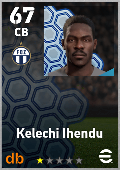 Kelechi Ihendu — CB, OVR 67, MAX 67