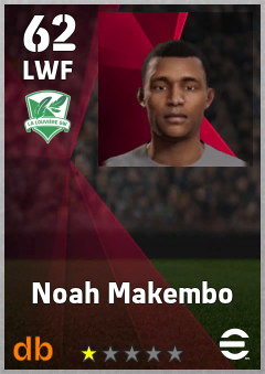 Noah Makembo — LWF, OVR 62, MAX 62