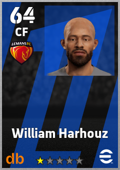 William Harhouz — CF, OVR 64, MAX 64