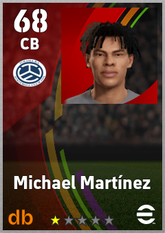 Michael Martínez — CB, OVR 68, MAX 68