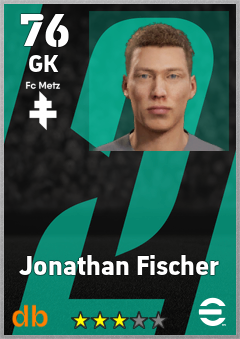 Jonathan Fischer — GK, OVR 76, MAX 76